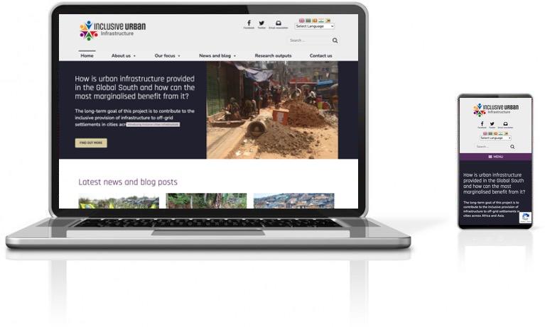 Screenshot of Inclusive Urban Infrastructure website 